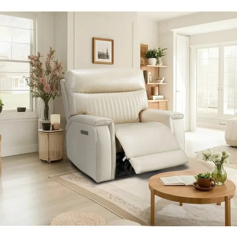 Fauteuil inclinable électrique zéro gravité en cuir avec appui-tête électrique et soutien lombaire électrique, ports USB et USB-C