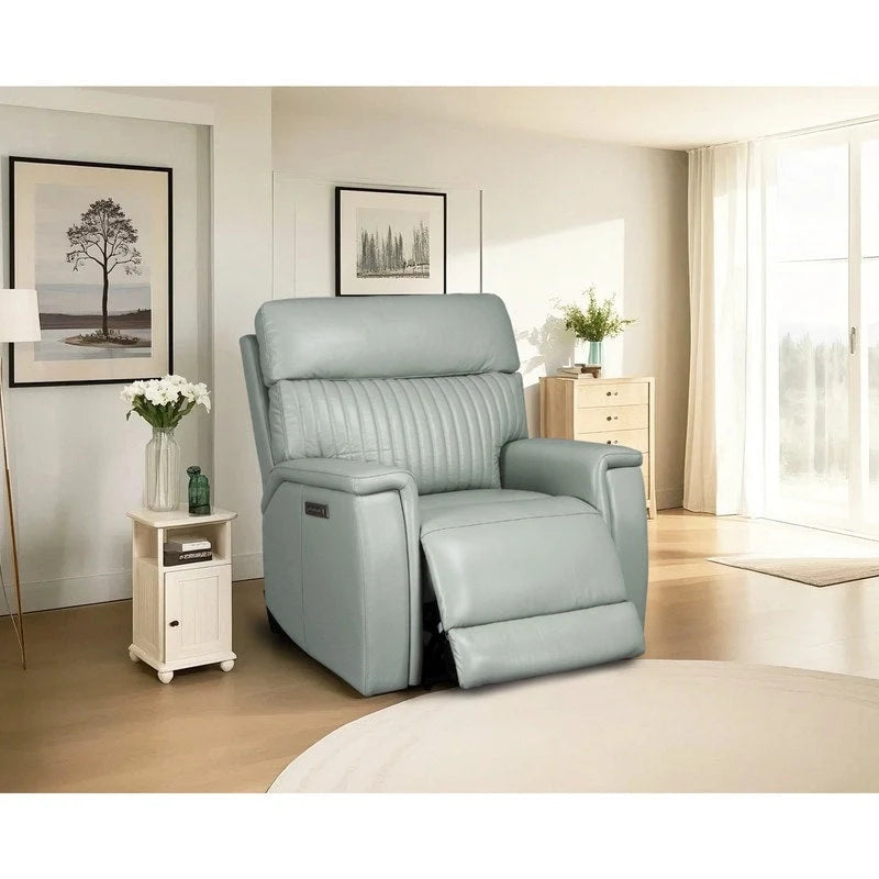 Fauteuil inclinable électrique zéro gravité en cuir avec appui-tête électrique et soutien lombaire électrique, ports USB et USB-C