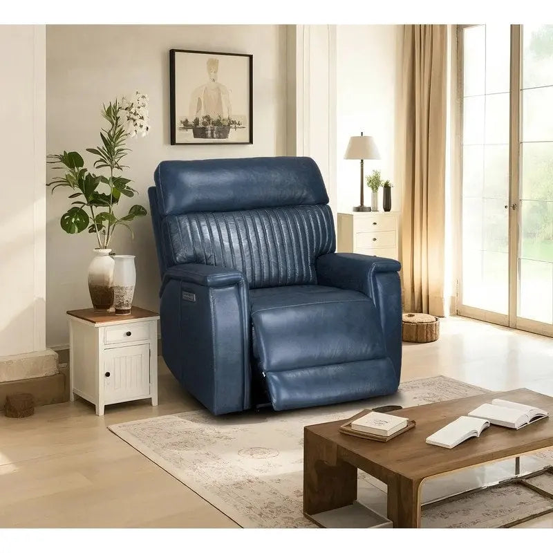 Fauteuil inclinable électrique zéro gravité en cuir avec appui-tête électrique et soutien lombaire électrique, ports USB et USB-C