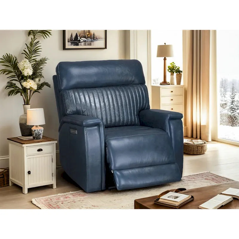 Fauteuil inclinable électrique zéro gravité en cuir avec appui-tête électrique et soutien lombaire électrique, ports USB et USB-C