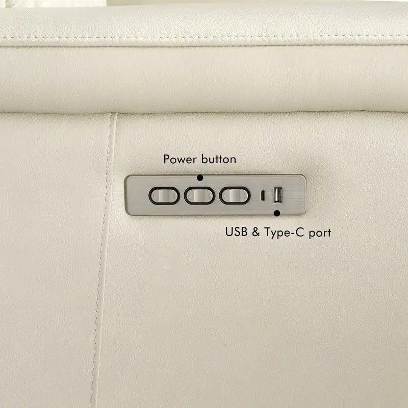 Fauteuil inclinable électrique zéro gravité en cuir avec appui-tête électrique et soutien lombaire électrique, ports USB et USB-C