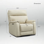Fauteuil inclinable électrique zéro gravité en cuir avec appui-tête électrique et soutien lombaire électrique, ports USB et USB-C