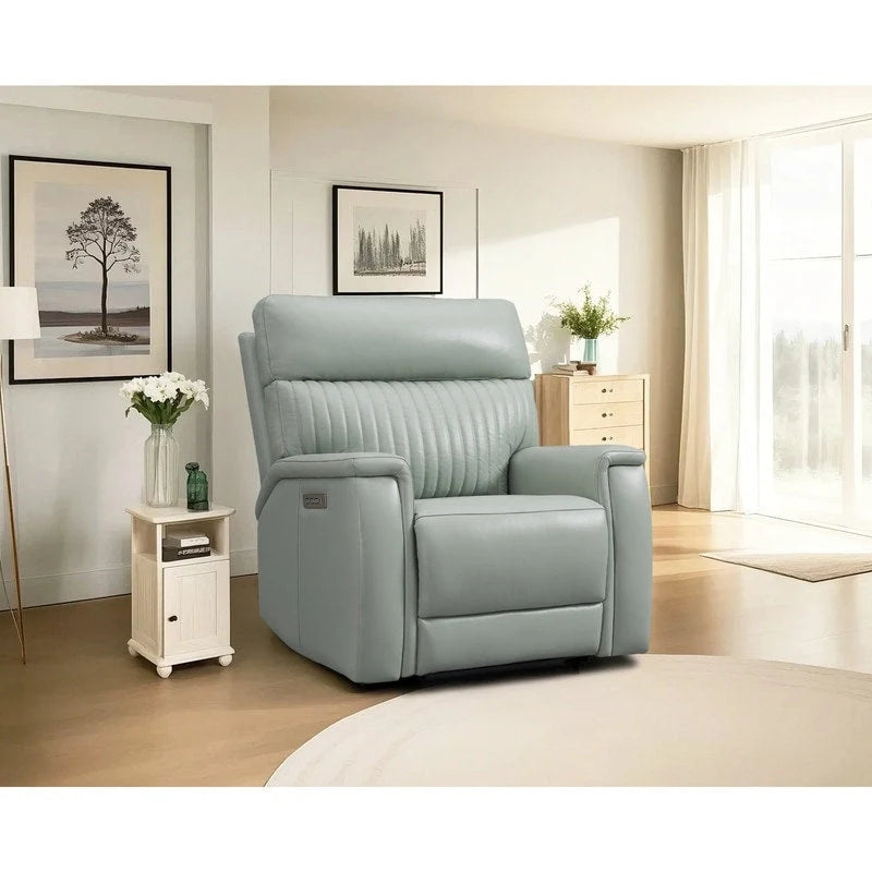 Fauteuil inclinable électrique zéro gravité en cuir avec appui-tête électrique et soutien lombaire électrique, ports USB et USB-C