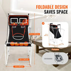 Jeu d'arcade de basketball pliable, jeu de basketball d'intérieur à 2 joueurs, jeu de sport double tir à domicile avec 8 modes de jeu et pompe de gonflage