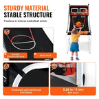 Jeu d'arcade de basketball pliable, jeu de basketball d'intérieur à 2 joueurs, jeu de sport double tir à domicile avec 8 modes de jeu et pompe de gonflage