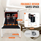 Jeu d'arcade de basketball pliable, jeu de basketball d'intérieur à 2 joueurs, jeu de sport double tir à domicile avec 8 modes de jeu et pompe de gonflage