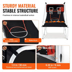 Jeu d'arcade de basketball pliable, jeu de basketball d'intérieur à 2 joueurs, jeu de sport double tir à domicile avec 8 modes de jeu et pompe de gonflage