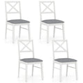 Lot de 4 chaises de salle à manger capitonnées avec pieds en caoutchouc