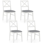 Lot de 4 chaises de salle à manger capitonnées avec pieds en caoutchouc
