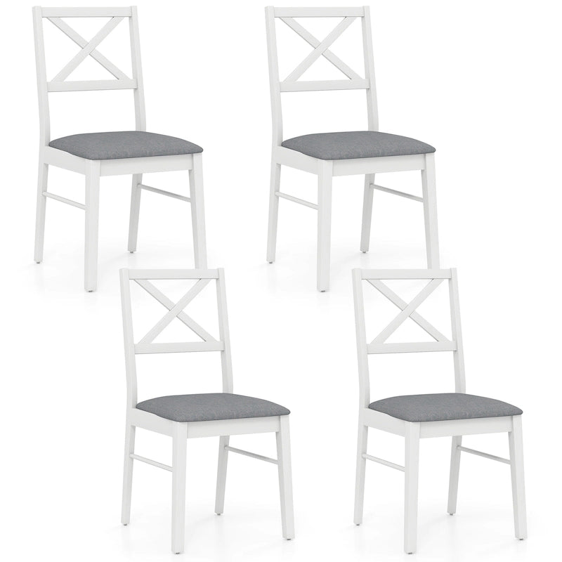 Lot de 4 chaises de salle à manger capitonnées avec pieds en caoutchouc