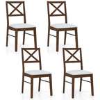 Lot de 4 chaises de salle à manger capitonnées avec pieds en caoutchouc