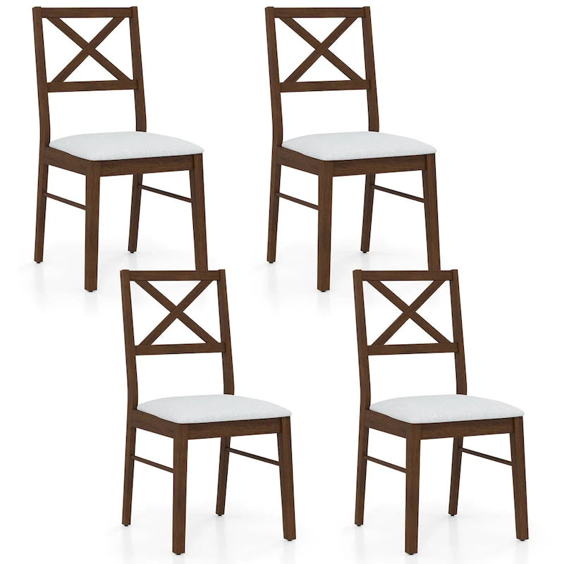 Lot de 4 chaises de salle à manger capitonnées avec pieds en caoutchouc