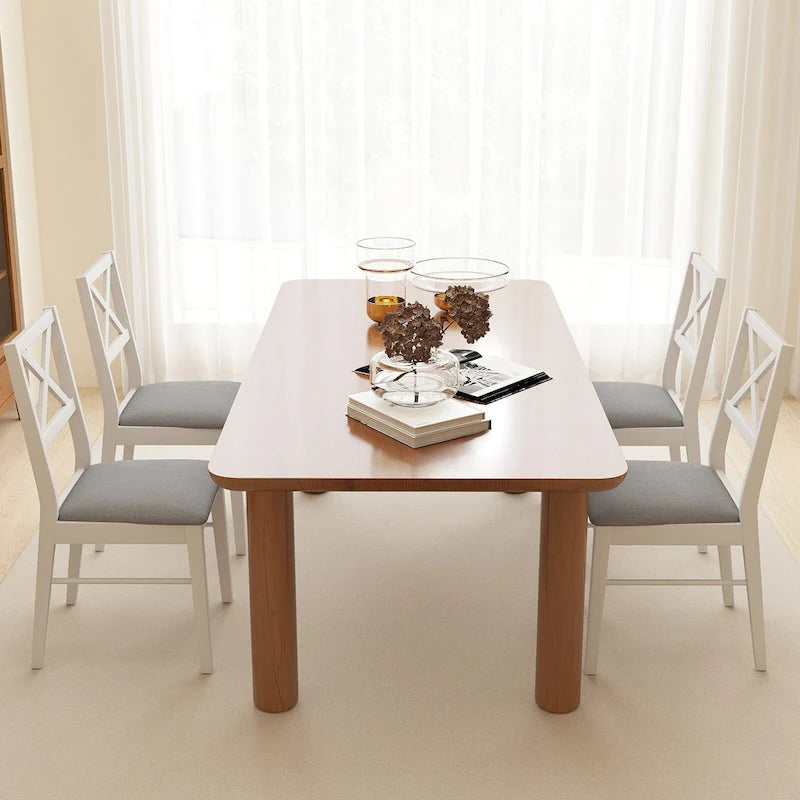 Lot de 4 chaises de salle à manger capitonnées avec pieds en caoutchouc