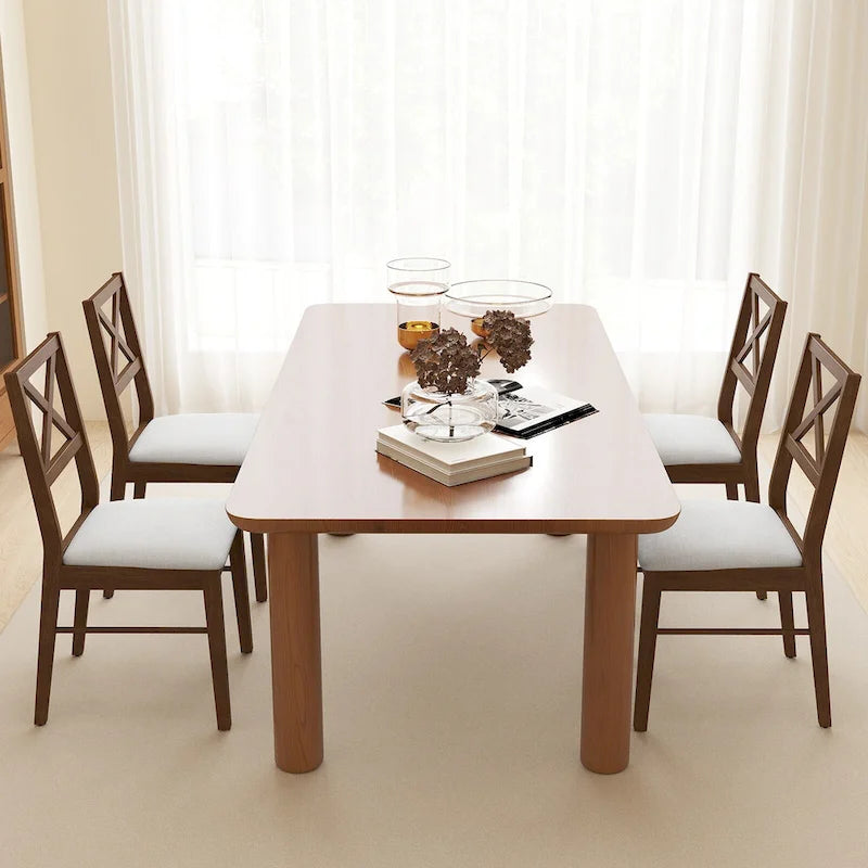 Lot de 4 chaises de salle à manger capitonnées avec pieds en caoutchouc
