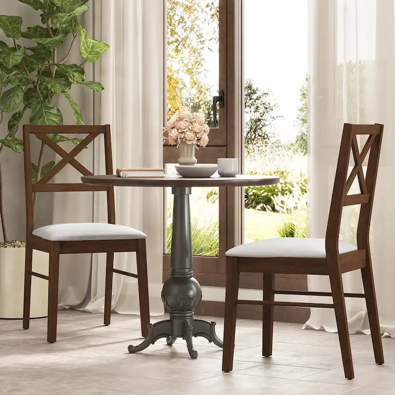 Lot de 4 chaises de salle à manger capitonnées avec pieds en caoutchouc