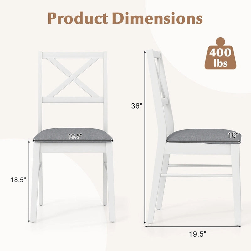 Lot de 4 chaises de salle à manger capitonnées avec pieds en caoutchouc