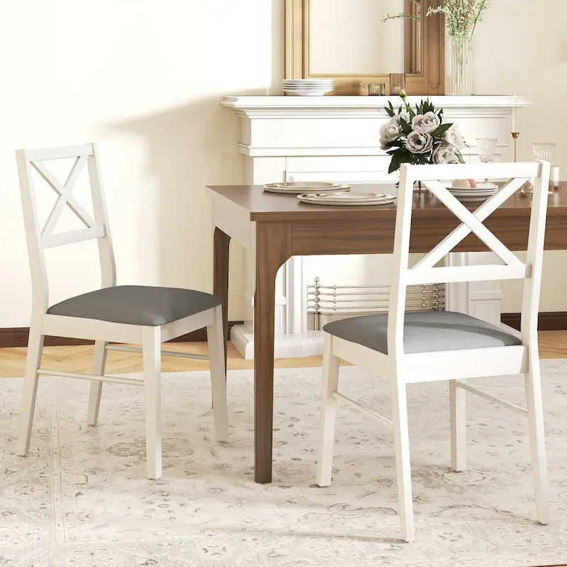 Lot de 4 chaises de salle à manger capitonnées avec pieds en caoutchouc