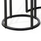 Ensemble de 2 tables gigognes Flint, acajou marron foncé, base en métal noir