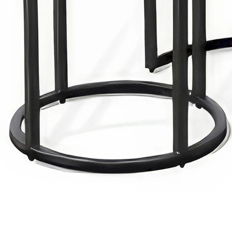 Ensemble de 2 tables gigognes Flint, acajou marron foncé, base en métal noir