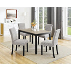 Ensemble de 5 chaises de salle à manger, ensemble de meubles de cuisine et de salle à manger avec table rectangulaire et 4 chaises avec siège rembourré