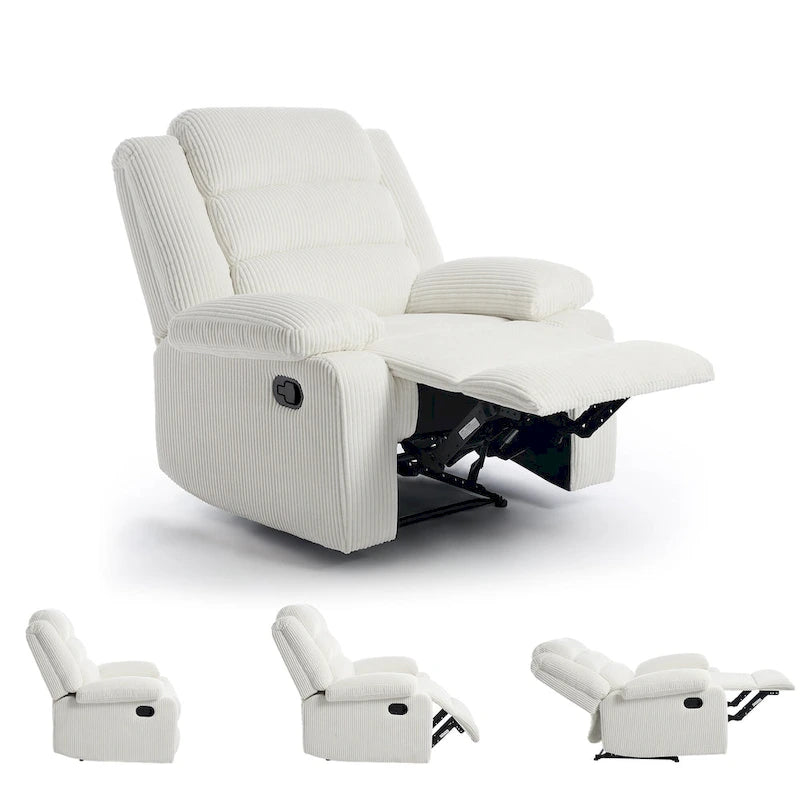 Fauteuil inclinable manuel moderne 36 W en coton/velours côtelé