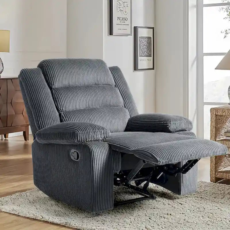Fauteuil inclinable manuel moderne 36 W en coton/velours côtelé