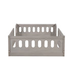 Lit Plateforme Moderne en Bois de Taille Double avec Garde-Corps pour Chambre à Coucher