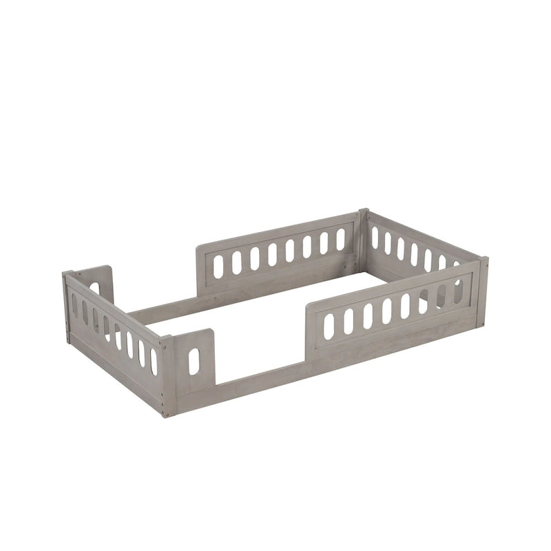 Lit Plateforme Moderne en Bois de Taille Double avec Garde-Corps pour Chambre à Coucher