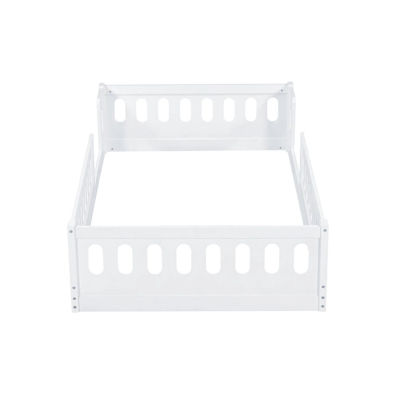 Lit Plateforme Moderne en Bois de Taille Double avec Garde-Corps pour Chambre à Coucher