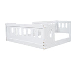 Lit Plateforme Moderne en Bois de Taille Double avec Garde-Corps pour Chambre à Coucher