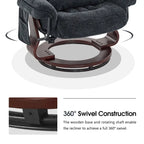 Fauteuil inclinable pivotant avec ottoman, chaise de bureau de loisirs, fauteuil ergonomique, tissu chenille 4687