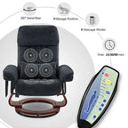 Fauteuil inclinable pivotant avec ottoman, chaise de bureau de loisirs, fauteuil ergonomique, tissu chenille 4687