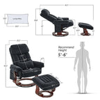 Fauteuil inclinable pivotant avec ottoman, chaise de bureau de loisirs, fauteuil ergonomique, tissu chenille 4687