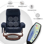 Fauteuil inclinable pivotant avec ottoman, chaise de bureau de loisirs, fauteuil ergonomique, tissu chenille 4687