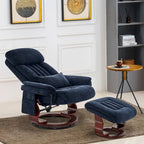 Fauteuil inclinable pivotant avec ottoman, chaise de bureau de loisirs, fauteuil ergonomique, tissu chenille 4687
