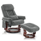Fauteuil inclinable pivotant avec ottoman, chaise de bureau de loisirs, fauteuil ergonomique, tissu chenille 4687