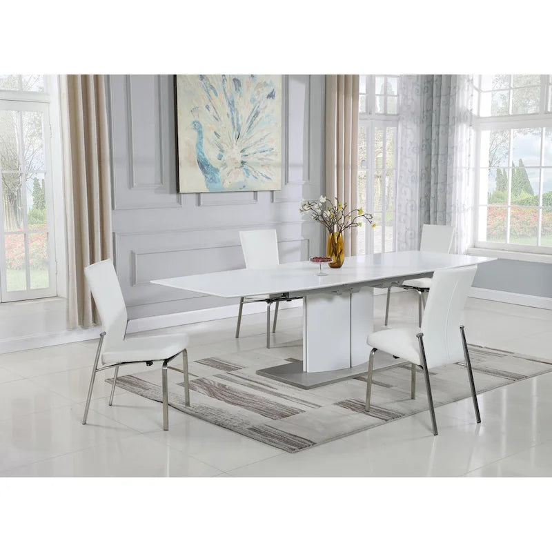 Somette Elektra Matte White 5-Piece Dining Set