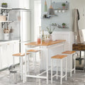 Ensemble de salle à manger pour 4 personnes, tables de cuisine et de salle à manger industrielles avec 4 tabourets carrés, ensemble de table de bar hauteur comptoir