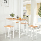 Ensemble de salle à manger pour 4 personnes, tables de cuisine et de salle à manger industrielles avec 4 tabourets carrés, ensemble de table de bar hauteur comptoir