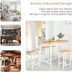 Ensemble de salle à manger pour 4 personnes, tables de cuisine et de salle à manger industrielles avec 4 tabourets carrés, ensemble de table de bar hauteur comptoir