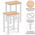 Ensemble de salle à manger pour 4 personnes, tables de cuisine et de salle à manger industrielles avec 4 tabourets carrés, ensemble de table de bar hauteur comptoir