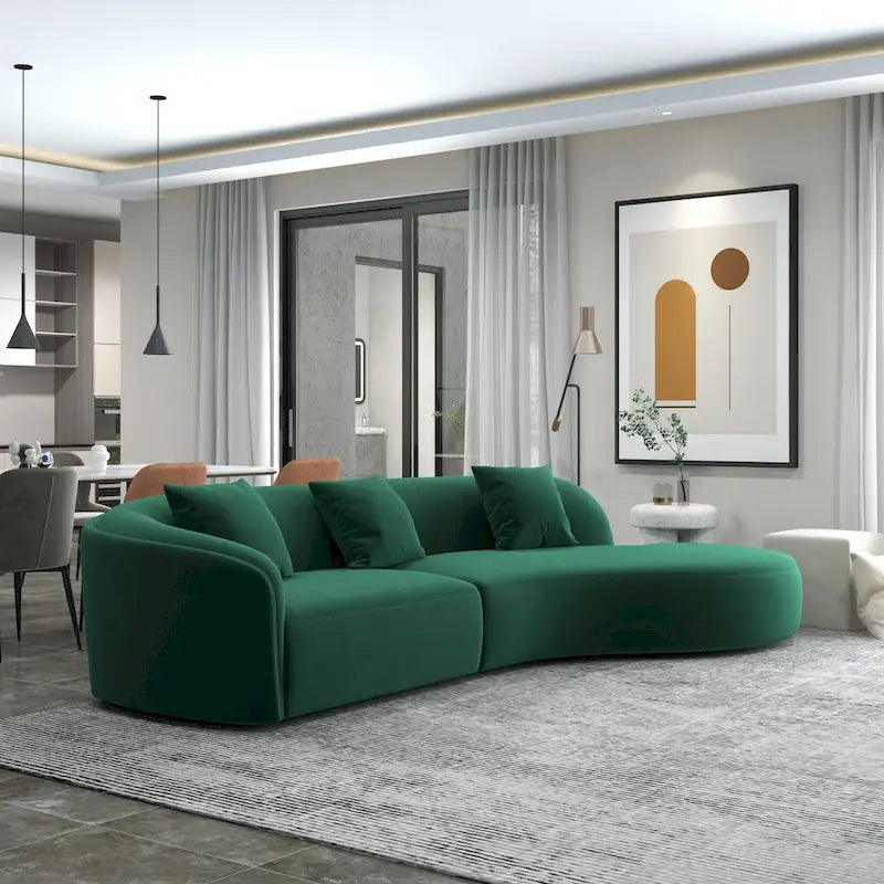 Canapé Courbé en Velours Style Luxe Moderne