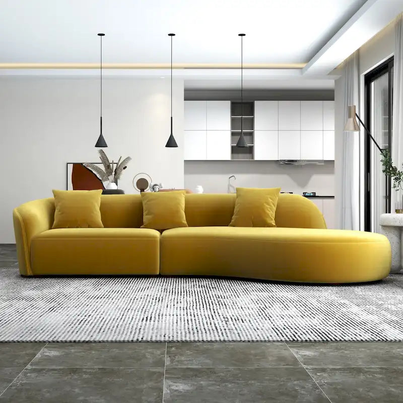 Canapé Courbé en Velours Style Luxe Moderne
