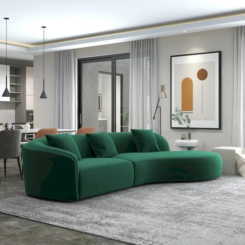 Canapé Courbé en Velours Style Luxe Moderne