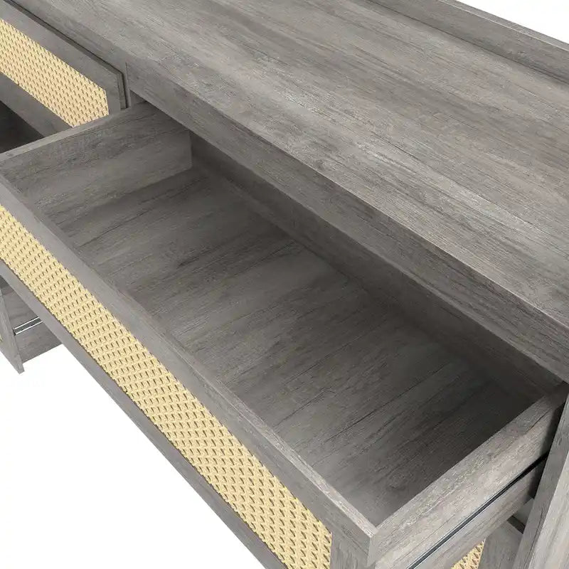 Commode Chic Beach de 160 cm de large en rotin à 6 tiroirs