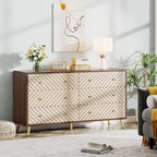 Commode à 6 tiroirs avec pieds en métal pour chambre à coucher, salon, entrée