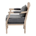 Fauteuil en bois rembourré en tissu de style provincial français Clemence