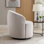 Fauteuil pivotant d'appoint en velours, fauteuil crapaud avec anneau en métal thermolaqué