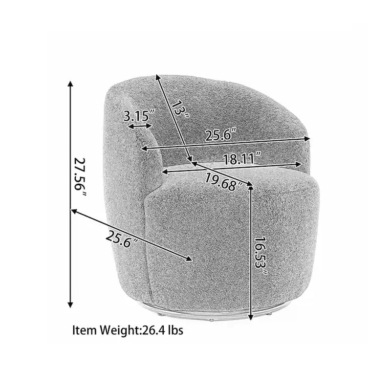 Fauteuil pivotant d'appoint en velours, fauteuil crapaud avec anneau en métal thermolaqué