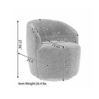 Fauteuil pivotant d'appoint en velours, fauteuil crapaud avec anneau en métal thermolaqué